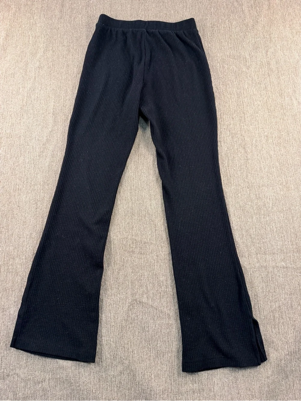 Old Navy Black Ribbed Knit Flare Pants - Girls Size XL (14-16)